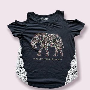 girls cold shoulder tee